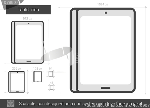 Image of Tablet line icon.