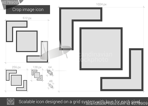 Image of Crop image line icon.