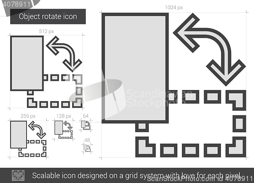 Image of Object rotate line icon.