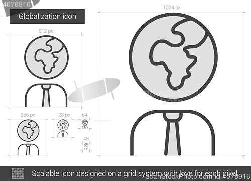 Image of Globalization line icon.