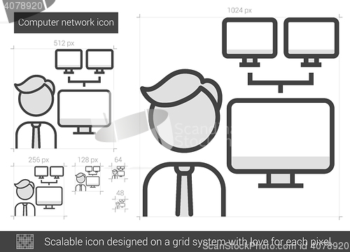 Image of Computer network line icon.