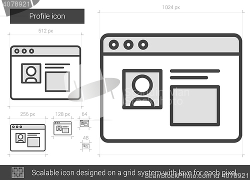 Image of Profile line icon.