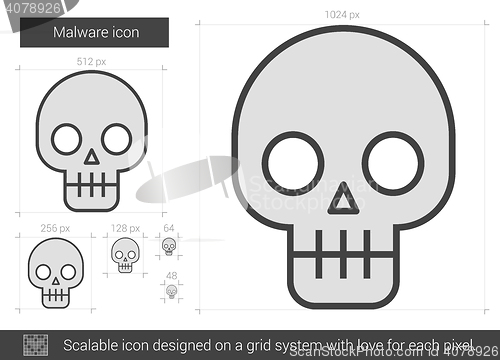 Image of Malware line icon.