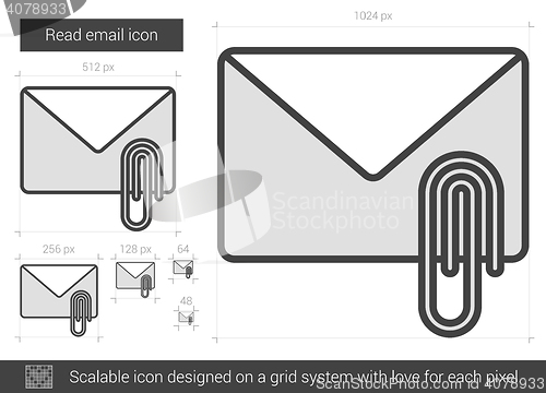 Image of Read email line icon.
