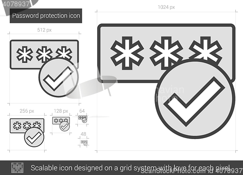 Image of Password protection line icon.