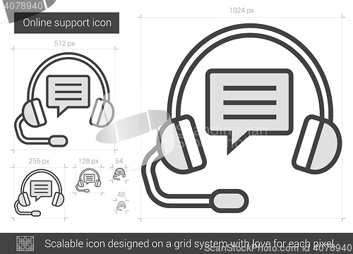 Image of Online support line icon.