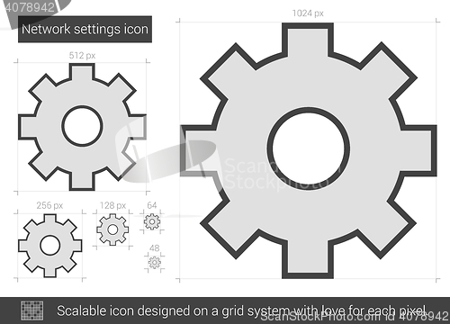 Image of Network settings line icon.