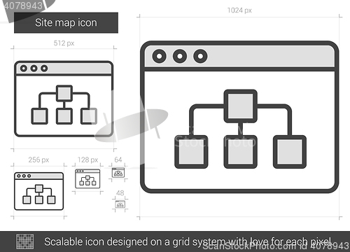 Image of Site map line icon.