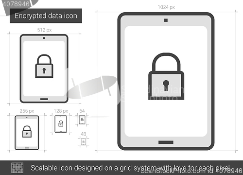 Image of Encrypted data line icon.