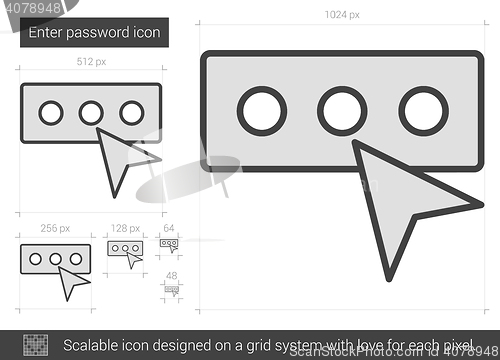 Image of Enter password line icon.