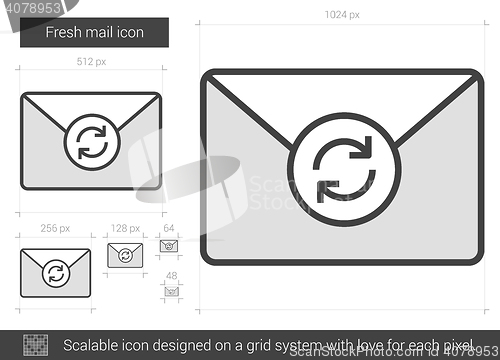 Image of Fresh mail line icon.