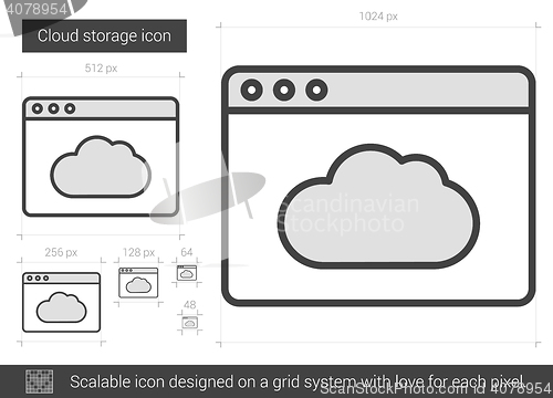 Image of Cloud storage line icon.