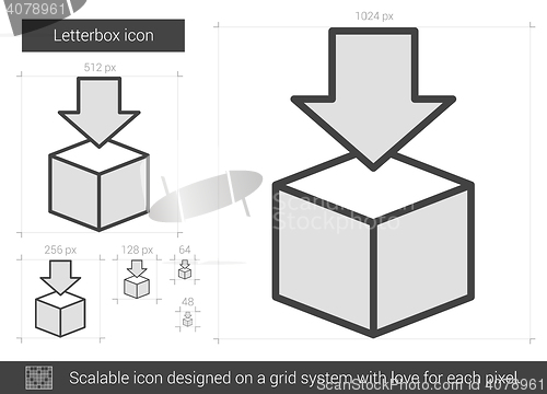 Image of Letterbox line icon.