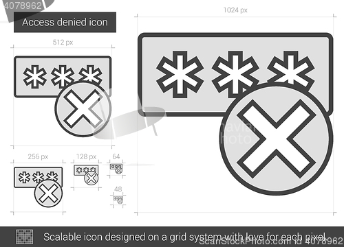 Image of Access denied line icon.