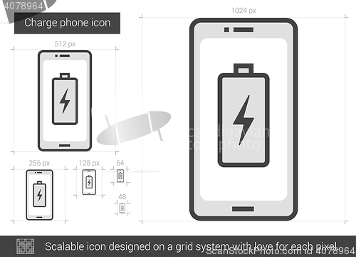 Image of Charge phone line icon.