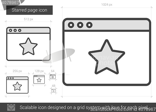 Image of Starred page line icon.