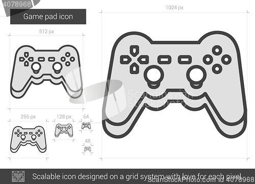 Image of Game pad line icon.