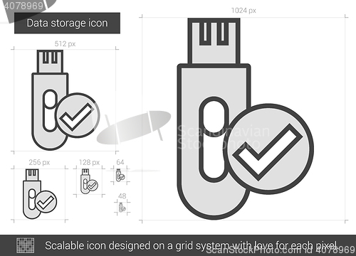 Image of Data storage line icon.