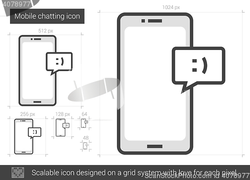 Image of Mobile chatting line icon.