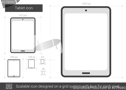 Image of Tablet line icon.
