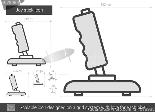Image of Joy stick line icon.