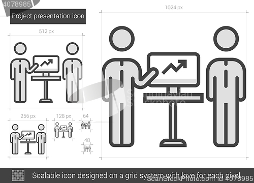 Image of Project presentation line icon.