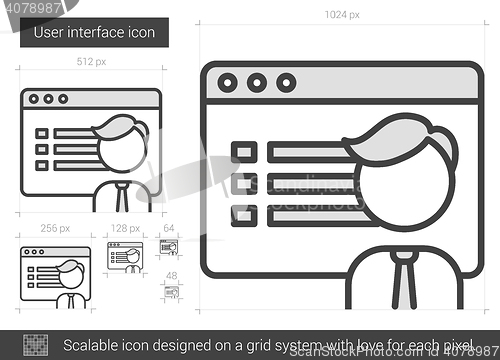 Image of User interface line icon.