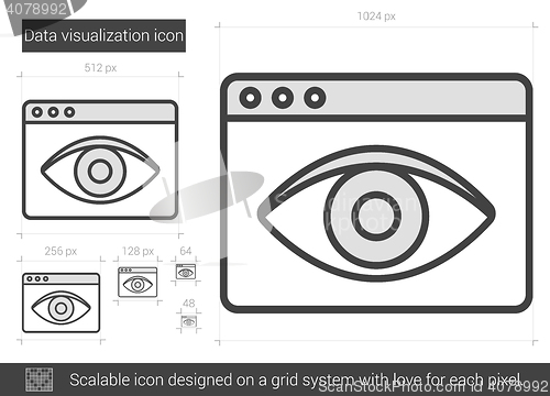 Image of Data vizualization line icon.