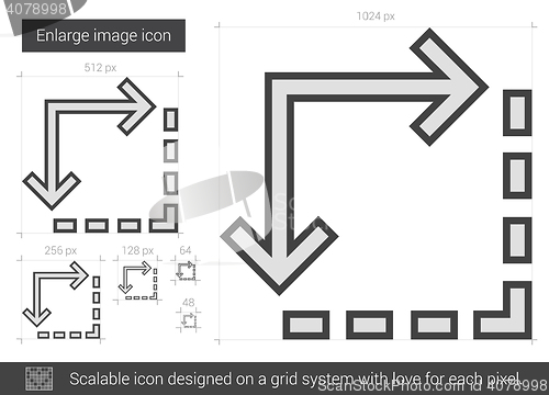 Image of Enlarge image line icon.