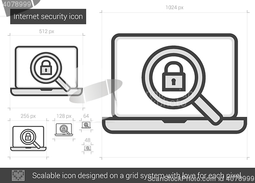 Image of Internet security line icon.