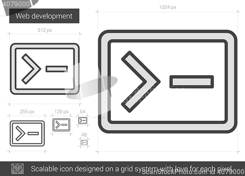 Image of Web development line icon.