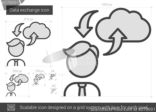 Image of Data exchange line icon.