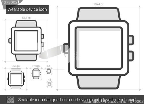 Image of Wearable device line icon.