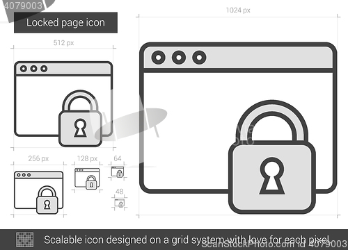 Image of Locked page line icon.