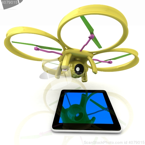 Image of Drone with tablet pc