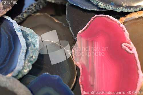 Image of color agate mineral collection