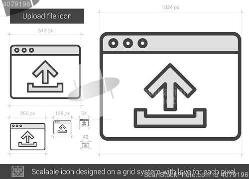 Image of Upload file line icon.