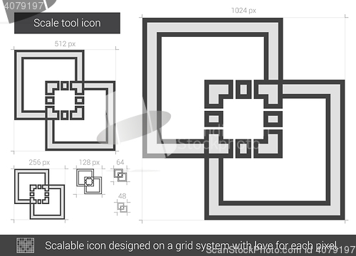 Image of Scale tool line icon.