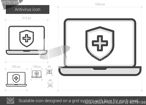 Image of Antivirus line icon.