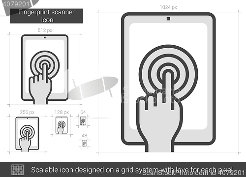 Image of Fingerprint scanner line icon.