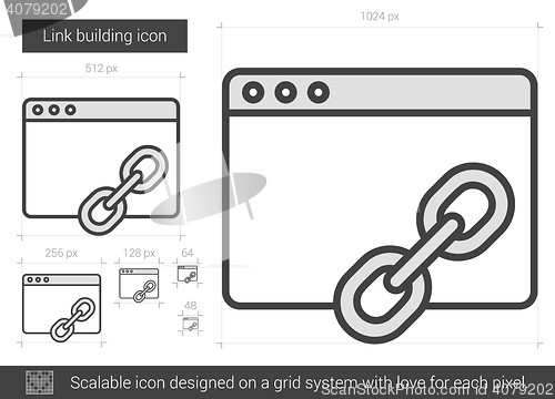 Image of Link building line icon.