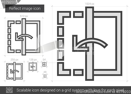 Image of Reflect image line icon.