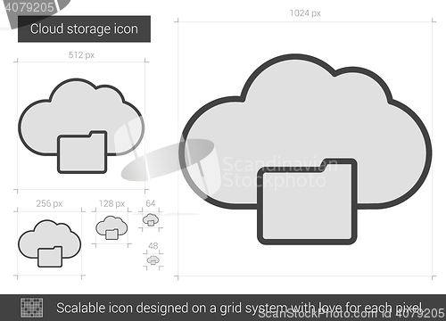 Image of Cloud storage line icon.