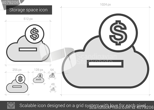 Image of Storage space line icon.