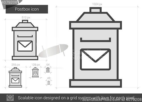 Image of Postbox line icon.