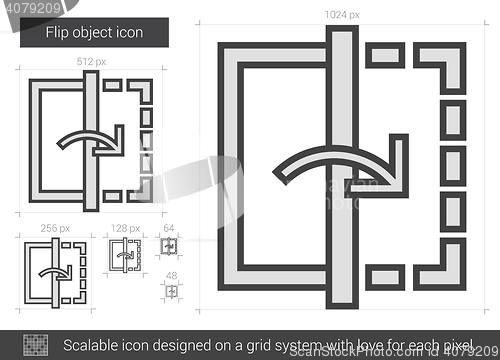Image of Flip object line icon.