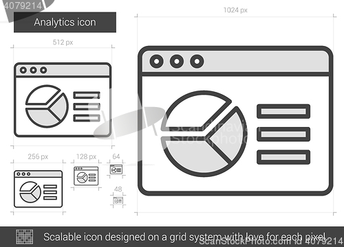 Image of Analytics line icon.