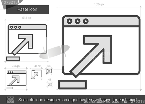 Image of Paste line icon.