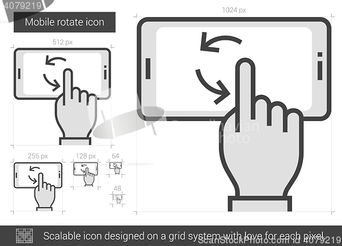 Image of Mobile rotate line icon.