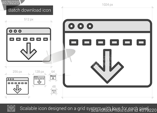 Image of Batch download line icon.